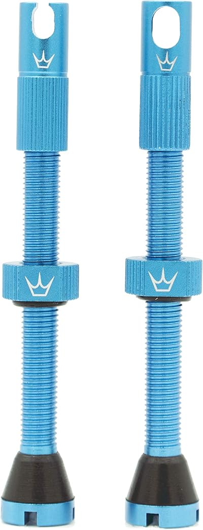 Peaty's MK2 Tubeless Valves Presta 60mm Turquoise 7075 with Integrated Spoke