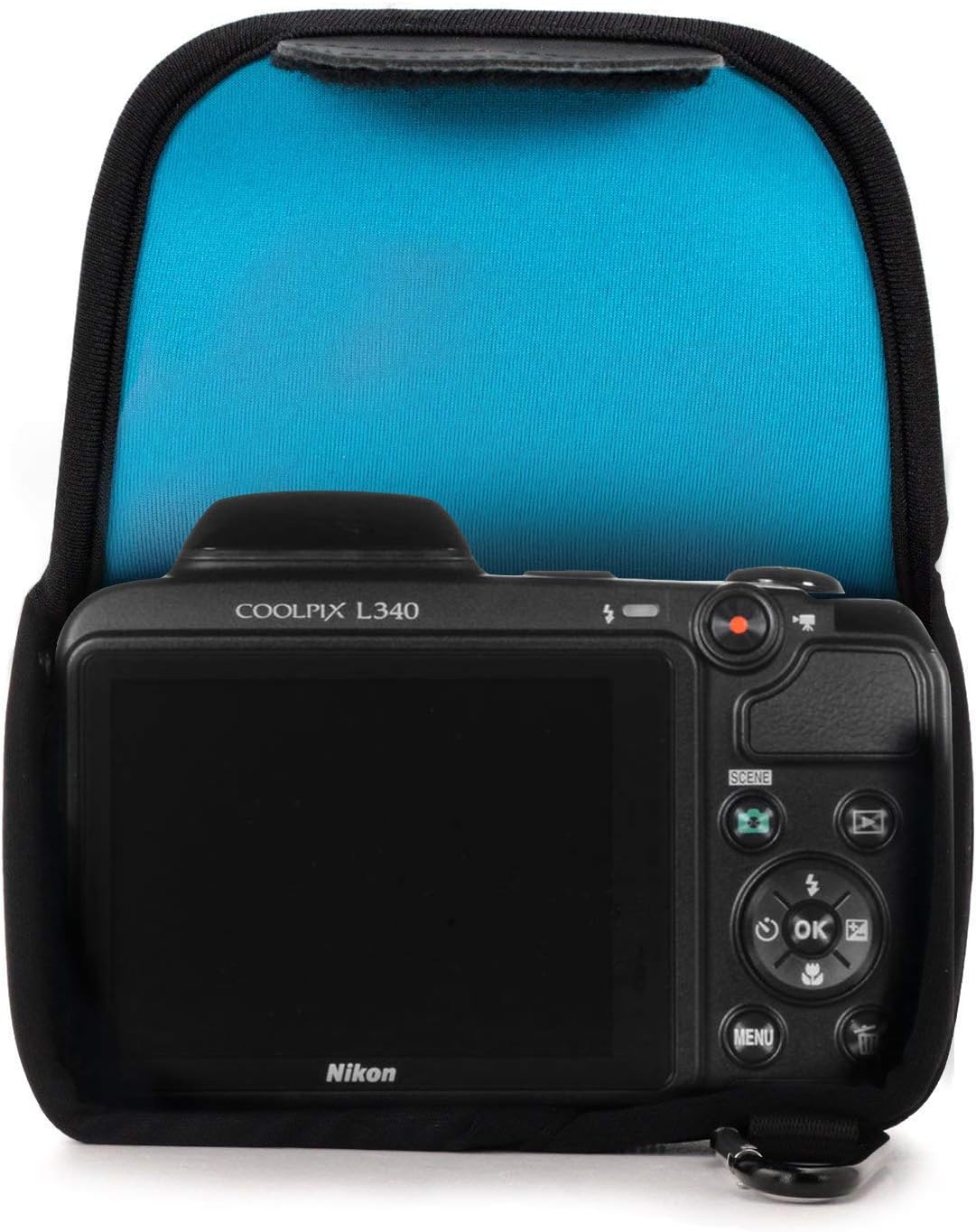 MegaGear MG786 Ultra Light Neoprene Case with Carabiner for Nikon Coolpix L340 Camera - Blue - Image 5