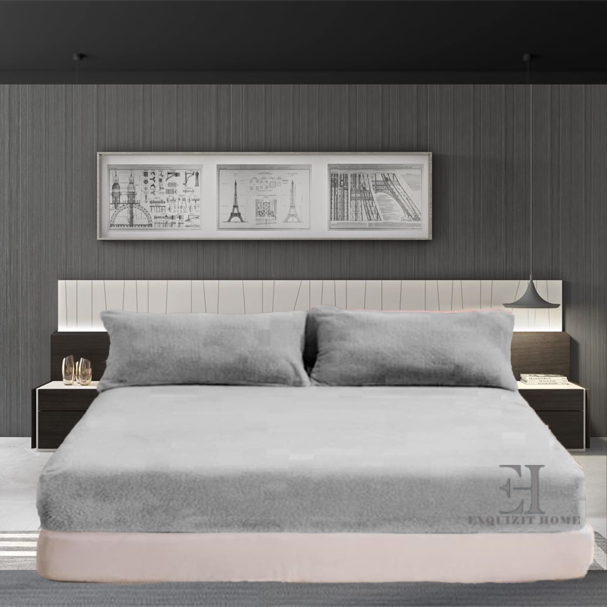 EXQUIZIT HOME® Teddy Fleece Extra Deep Fitted Sheet 30cm – Super Soft Teddy Bear Thermal Fitted Bed Sheet – Warm Cosy Winter Mattress Sheet (Silver Single – 90cm x 190cm)