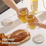 LIFVER Coasters for Drinks Absorbent 6 Pcs Marble Style Cork Backing view 6