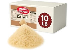 MEVLUT EFEOGLU Bulk Kataifi, 10 Lbs (4.5 Kg) Kataifi Shredded Fillo Dough, Kadayif for Dubai Chocolate, Katafi Phyllo Dough, Natural Khatafi for Knafeh (10 lb)