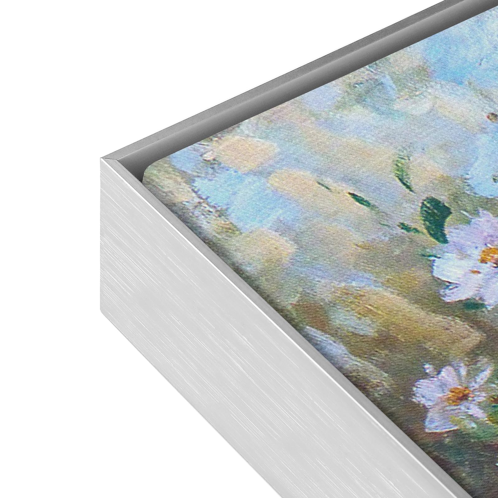 FOLKOR Floating Frame for 48x60 Canvas Paintings, 5/6" Deep DIY Floater Frames for Modern Abstract Wall Art Flower Floral Prints, Minimalist Home Gallery Show Exhibition Decor (Silver)