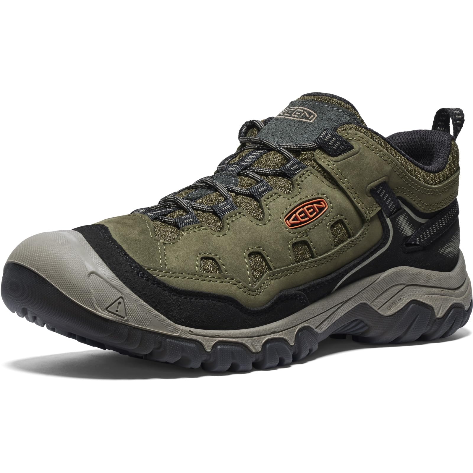 Photo 1 of KEEN Men's Targhee 4 Vent Durable Breathable Hiking Shoes, Dark Olive/Gold Flame, 14