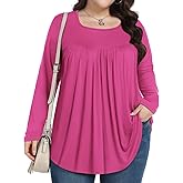 PEVRL Womens Plus Size Tops Long Sleeve Shirts 2025 Fall Tunic Blouses 1X-5X