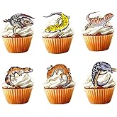 18pcs Leopard Gecko Cupcake Toppers for Boys Girls Reptile Birthday Party Decorations Lizard Party Supplies Reptile Pet Cake Decorations