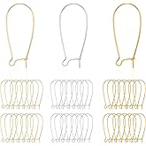 FANMAOUS Ear Wire Hooks, Ear Wire Findings Earrings Beading Hoop Teardrop Ear Wire for DIY Earrings Making (38MM (3 Color))