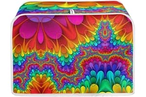 JEOCODY Tie Dye Toaster Oven Covers for Kitchen Quilted Two Slice Toaster Appliance Dust-proof Cover For Kitchen Small Appliance Dust Cover and Fingerprint Protection
