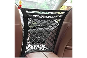 LSKASELUE 3-Layer Car Mesh Organizer, Stretchy Seat Back Cargo Storage Net Bag Barrier of Backseat Pet Kids, Universal Tissue