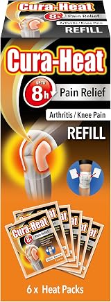 Cura-heat Arthritis Pain Knee Refill 6 Heat Packs - Brand Cura-heat