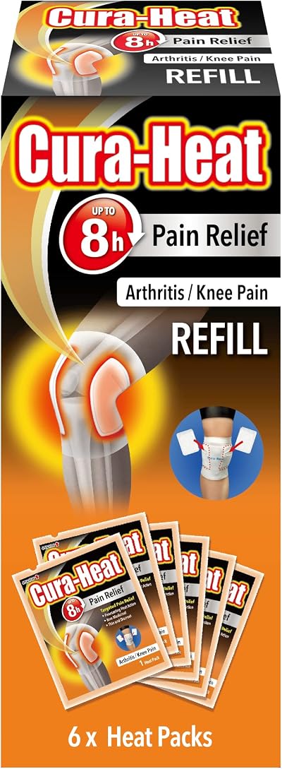 Cura-heat Arthritis Pain Knee Refill 6 Heat Packs - Brand Cura-heat
