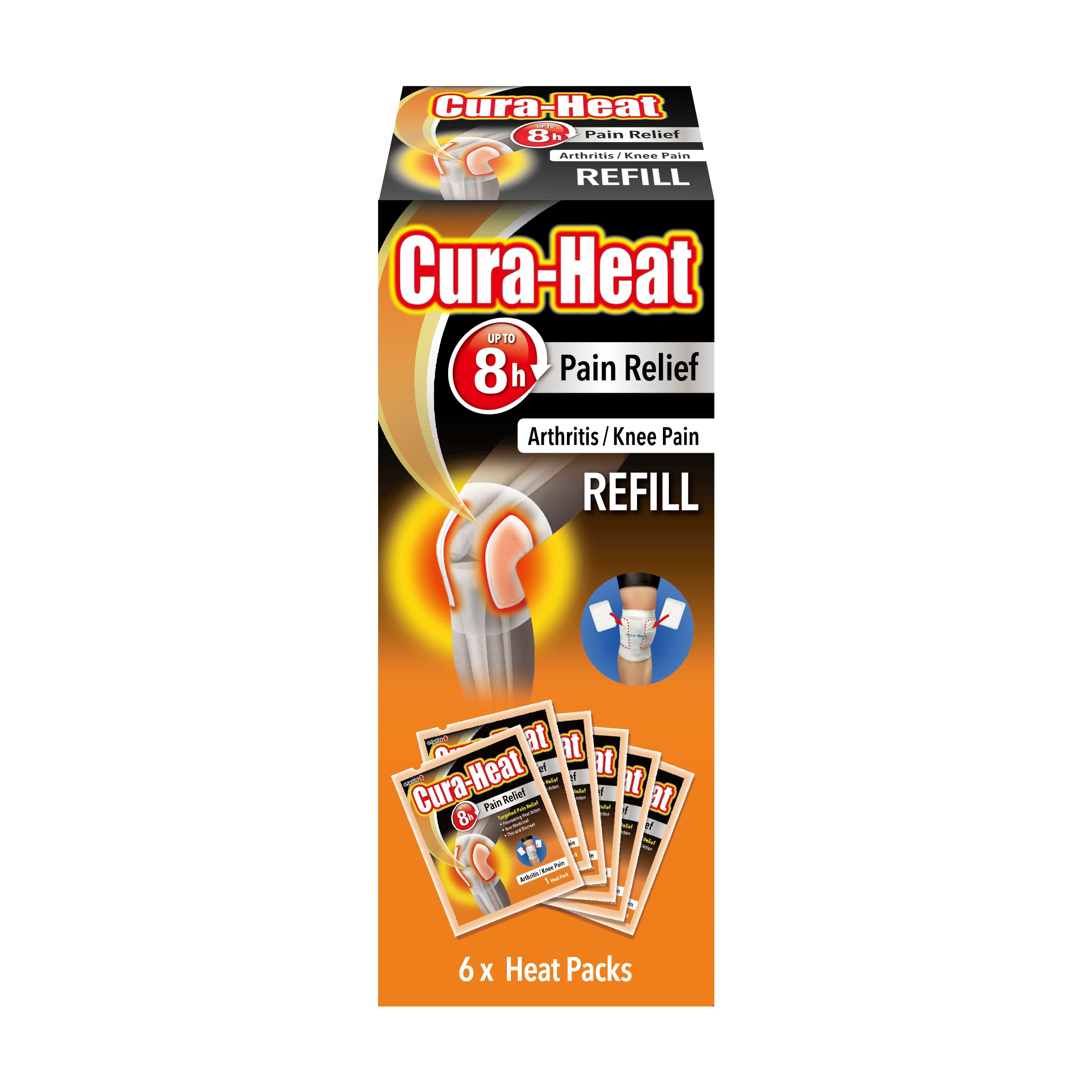 Cura-heat Arthritis Pain for Knee Refill 6 Heat Packs