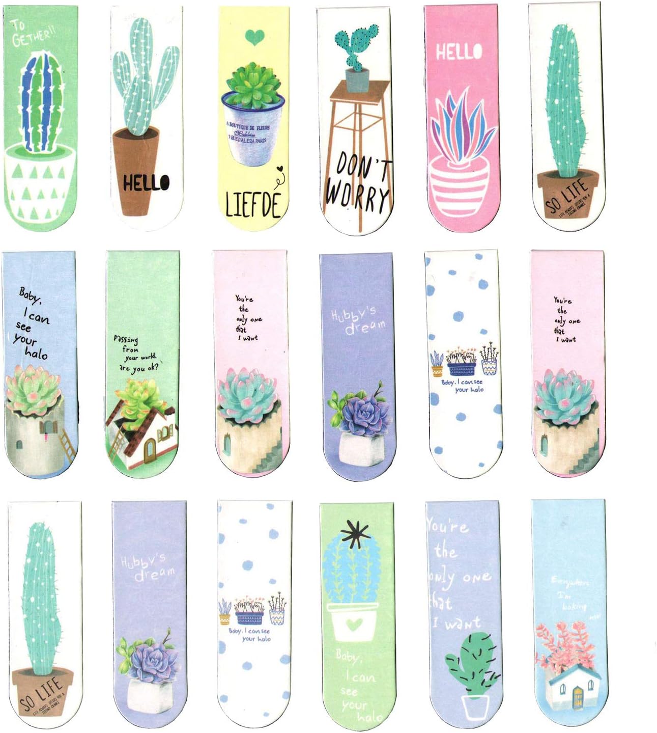 Iceyyyy Magnetic Bookmark Page Clip Set - 18 Piece Cute Pattern Magnet Page Markers, Assorted Book Markers for Student Stationery Reading(Pattern at Random)