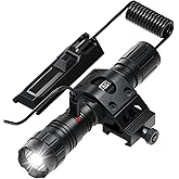 Feyachi 1500 Lumen LED Tactical Flashlight Rechargeable IPX7 Protection 4 Modes Weapon Light Picatinny Rail Flashlight Includ