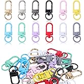 24 PCS Metal Lobster Claw Clasps Swivel Lanyards, Colorful Heavy Duty Keys Chain Hooks, Lobster Claw Clasps with Key Rings Snap Hooks Strap for Key Chains Art Crafts DIY Accessories - 12 Colors