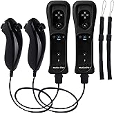 Motion Plus Wii Controllers 2Packs with Nunchucks, Wii Remote Controllers Compatible for wii and Wii U with Built in Motion Plus