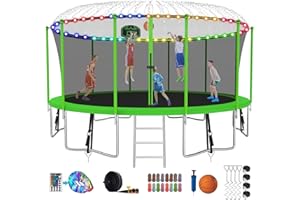 SKYUP Tranpoline 1500LBS 16 15 14 12 10 8 FT Tranpoline for 7-10 Kids and Adults, Windproof Outdoor Tranpoline with Enclosure Net, Basketball Hoop, Easy to Install & Last Long - ASTM Approved
