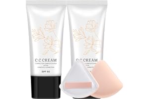 CAPPUVINI Korean CC Cream with SPF 50 for Older Women, Korean Color Changing CC Cream Self Adjusting for Mature Skin, CC Cream Color Correcting Moisturizing Make-Up Base & Foundation (2)