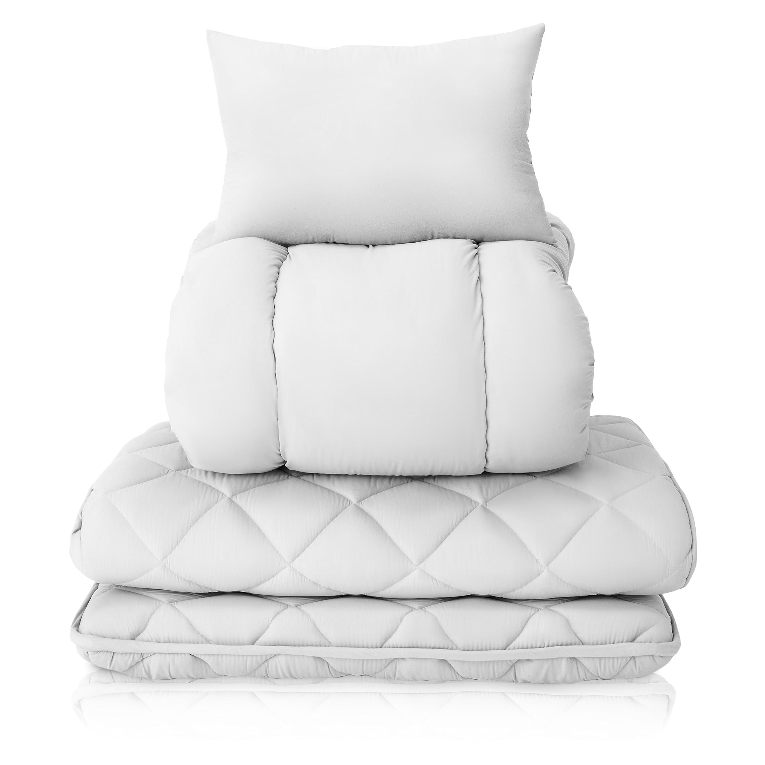 お布団工房 布団セット 寧々 3点セット シングルロング 高反発 腰ラク 極厚 創業150年 グレー ボリュームタイプ 日本製 自社製造の固綿で腰ラク 防ダニ アプロディーテ商品画像