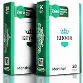 KHOOR Herbal Menthol Cigarettes - 2 Packs Menthol Flavor, Satisfying Alternative for Smokers Seeking a Tobacco Free Nicotine Free Cigarette Alternative, Cool and Refreshing, Made in USA (40 smokes)