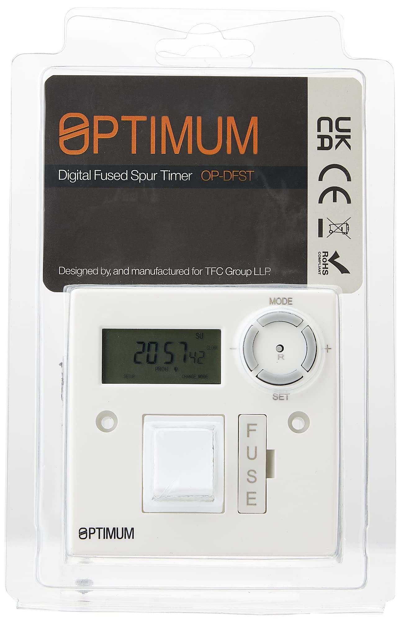 Optimum 7 Day Programming Fused Timer Spur Switch 13Amp Digital for LED Lighting Immersion Heating Security