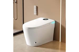 Vipbear Smart Toilet with Built-in Bidet, Bidet Toilet with Heated Seat, Multiple Cleaning Modes, One Piece Toilets with Child Mode, Dual Flush, Warm Water & Dryer, Self-Cleaning Nozzle