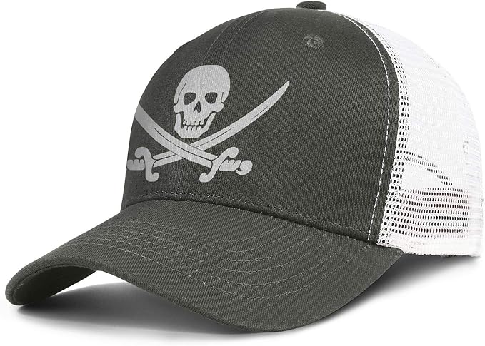 baseball cap with skull and crossbones