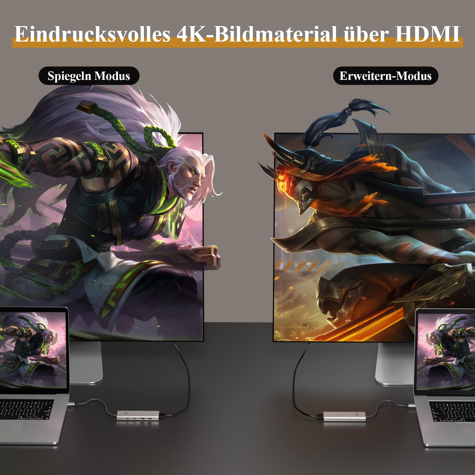 Minthouz USB C Hub, 5 in 1 USB-C Multiport Adapter, 125W PD, HDMI 4K@60Hz, 2×USB-A Port, 1×USB C 10Gbps, USB C Docking Station für Dell HP Lenovo MacBook Pro/Air/IPad Pro IMac Laptops iPhone 15 Serie 6