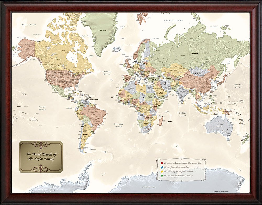 Personalized World Traveler Map