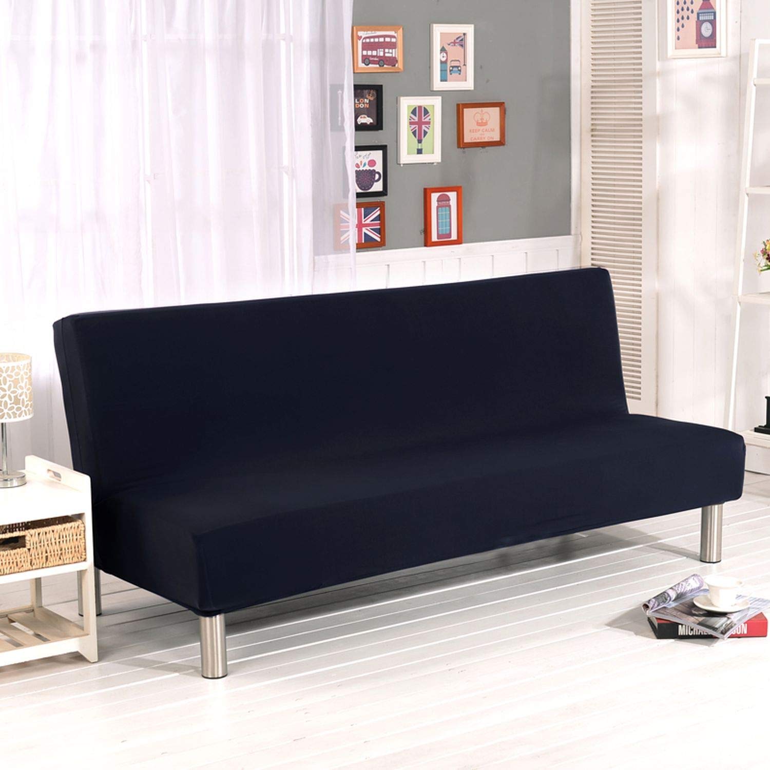 Salon Meubles Epf Lk 150 185cm Canape Slipcovers Universal Chauffeuse Canape Lit Housse Rabattable Housse De Protection Couch Couverture Spandex Marine