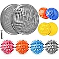 Meooeck Inflatable Wobble Cushion Set for Sensory Kids Balance Disc with 3 Balance Pods and 4 Spiky Massage Balls, Wiggle Seat Stepping Pads for Adults, Kids, Dogs Exercise Stability