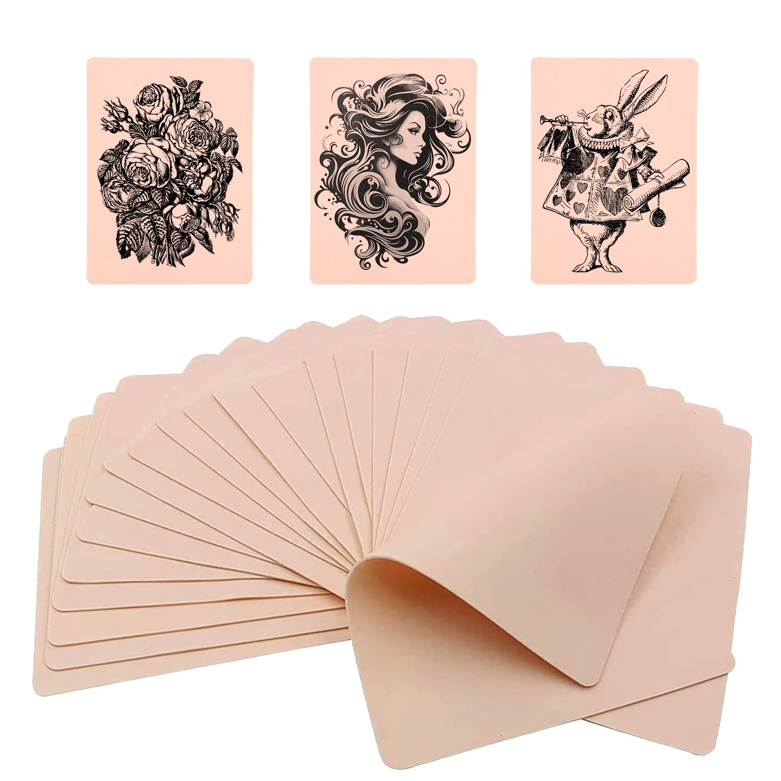 Blank Tattoo Practice Skins - LEAYOKA 10Pcs Tattoo Skin Practice 14*19cm Double Sides Fake Skin Tattooing and Microblading Eyebrow Practice Skin for Tattoo Supplies Beginners and Experienced Artists