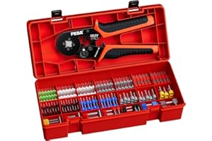 PEBA Ferrule Crimping Tool Kit, 21 Sizes Ferrule Kit, AWG 24-8 Self-Adjusting Square Crimper for Wire Ferrules Terminals | Electrical Wire Ferrule Kit - Square Ferrule Crimper - Ratchet Crimping Tool