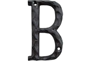 YICC House Letter, 5 Inch High Cast Iron Home Address Letter, Perfect Matching the 5.5 Inch Cast Iron House Numbers (B)