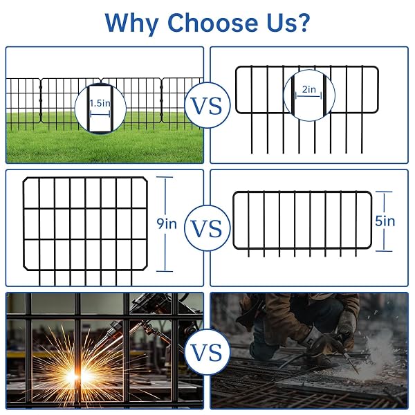 28 PANELS NO DIG FENCE, ANIMAL BARRIER FENCING, 13IN(H) X 14FT(L) RUSTPROOF METAL WIRE GARDEN FENCE BORDER FOR DOG RABBIT DEFENSE, OUTDOOR YARD PATIO LANDSCAPING