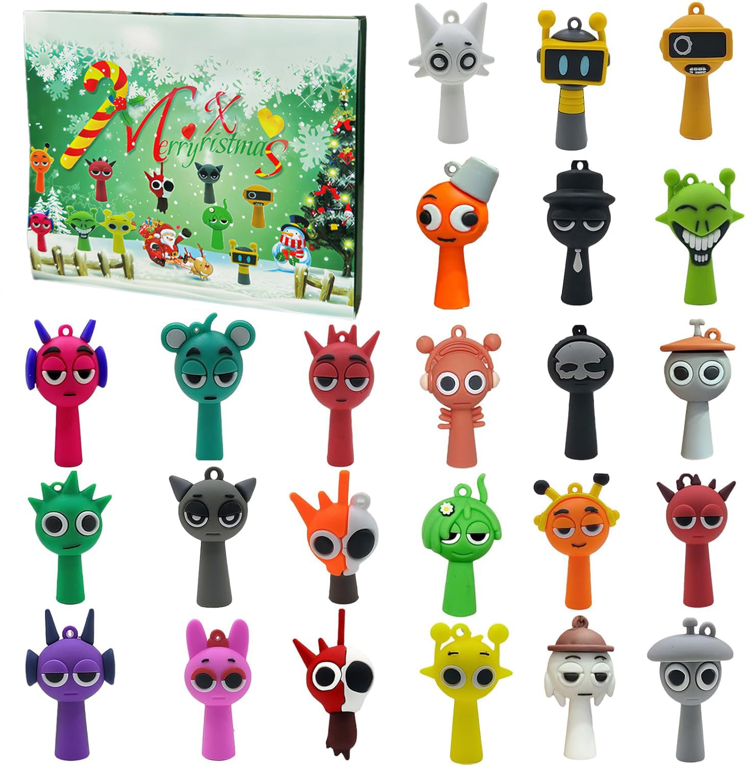 Photo 1 of 2025 Christmas Advent Calendar 24-Day Countdown Calendar Suitable for Children and Adults Includes 24 Classic Collectible Dolls Decorative Ornaments Gifts for Boys, Girls, and Teens