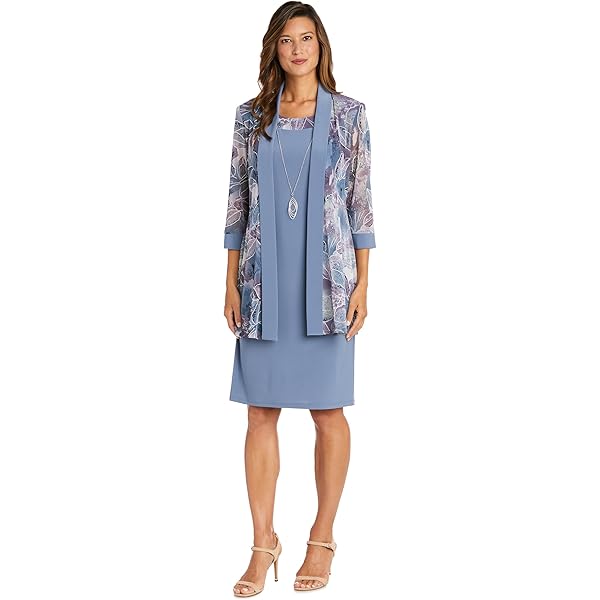 R&M Richards Women's Slate Garden Bloom Dress At
