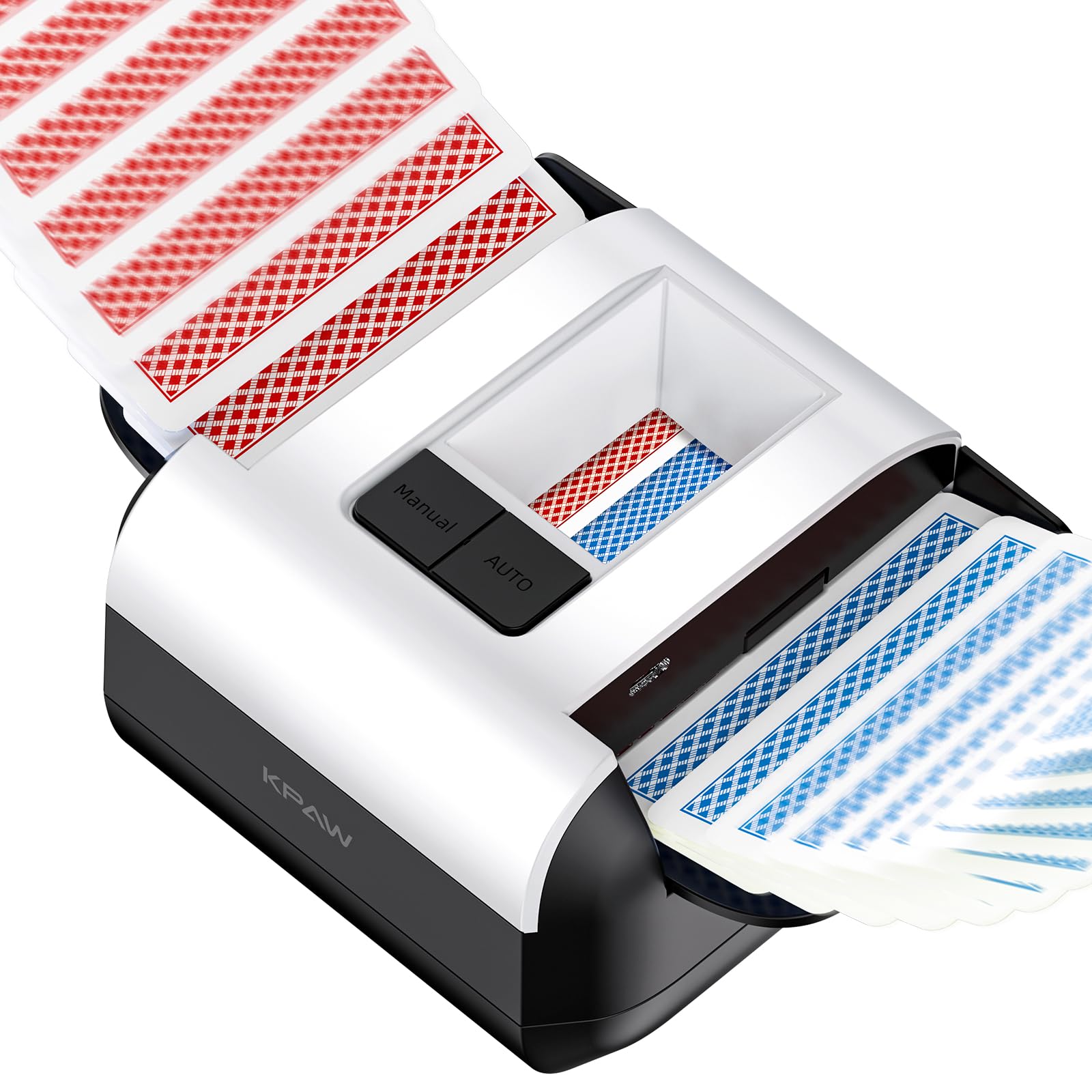 KPAW Automatic Card Shuffler - One-Press AUTO & Manual Mode, Electric Shuffling Machine for 1-2 Decks