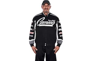 JH DESIGN GROUP Men's Chevy Camaro Collage Embroidered Cotton Twill Jacket