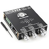 DAMGOO 320W Amplifier Board with Treble and Bass Control, TDA7498E Chips, DC 12-36V, Bluetooth 5.1 and AUX Inputs, 2.0 Channel Stereo AMP Board for DIY Wireless Speakers