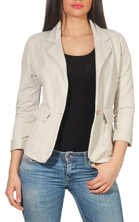 Malito Damen Blazer in Unifarben | Kurzjacke mit Knopf | Jersey Sakko im Basic Look | Jacke 1654