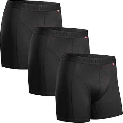 Boxers de Running Hommes, Lot de 3, Noir, L