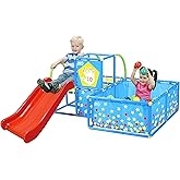 Eezy Peezy Active Play 3 in 1 Jungle Gym PlaySet – Includes Slide, Ball Pit, & Toss Target with 50 Colorful Balls
