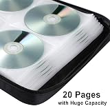 TIMCORR CD Case DVD Holder 160 Capacity Portable Binder Black view 3