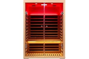 KUNSANA Hemlock 2 Person Infrared Sauna for Home, 1820W/120V, Ultra-Low EMF (0-5mG) Full Spectrum Far Infrared Sauna with APP Control, Bluetooth Speaker & Chromotherapy Light, Indoor Home Saunas Room