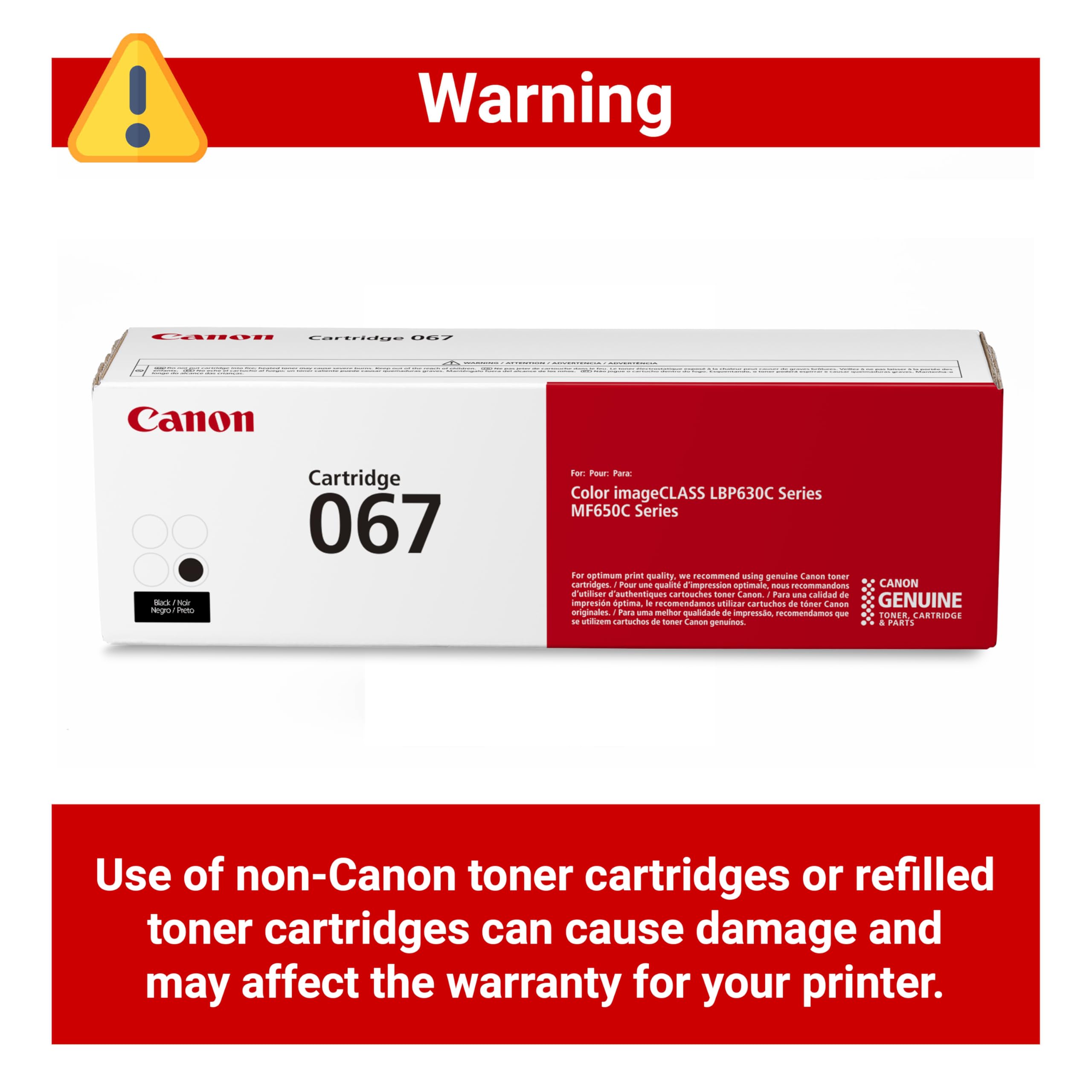 Canon Genuine 067 Black Toner Cartridge Compatible with LBP633Cdw, LBP632Cdw, MF652Cdw, MF653Cdw, MF654Cdw, MF656Cdw