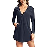 SANTINY Women's UPF50+ Swim Cover Up Sun Protection Hoodie Long UV Jacket SPF Lightweight Swimsuit Beach Cover Ups for Women