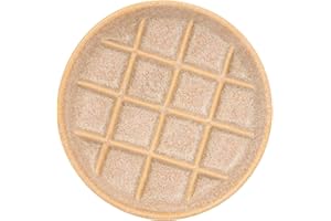 Padolitlay Ceramic Slow Feeder Cat Bowls 6 Inch Shallow Whisker Friendly Cat Food Bowls Grid Cat Dishes Pet Plate for Cat and Puppy, Dishwasher Safe (Khaki)