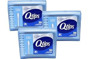 3 Pack - Q-Tips Cotton Swabs,Travel Size Purse Pack, 30 Swabs Each