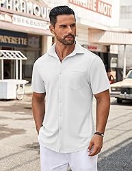 COOFANDY Dress Shirts for Men Short Sleeve Casual