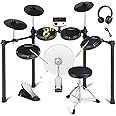Fesley Electric Drum Set: 5 Drums 3 Cymbals with 4 Quiet Mesh Drum Pads, Electronic Drum Set for Beginner Adult, E Drum Kit with Drum Throne, Headphone, Drumsticks, USB MIDI, Intelligent Sound Module